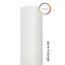 Mat Beyaz Yapışkanlı Kaplama Folyosu  45 cm  x 4 mt