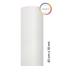 Mat Beyaz Yapışkanlı Kaplama Folyosu  61 cm  x 10 mt