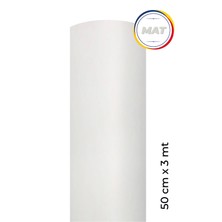 Mat Beyaz Yapışkanlı Kaplama Folyosu  50 cm  x 3 mt