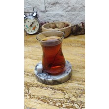 Mermer Bardak Altlığı 4'lü Set Yuvarlak