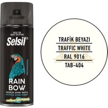 Selsil Rainbow Akrilik Sprey Boya Trafik Beyaz 400 Ml. - Ral9016