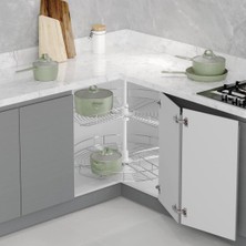 Starax Köşe Dolap Içi 3/4 Döner Sepet Takımı S 3021