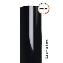 Parlak Siyah Yapışkanlı Kaplama Folyosu 122 CM X 3 MT