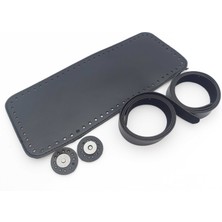 Seçilir Siyah Renkte 5 Parça El Işi Deri Çanta Yapım Seti