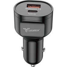 Lucatech Araç Şarj Başlık 45W Ultra Hızlı Şarj Type C + USB Girişli Araç Şarjı