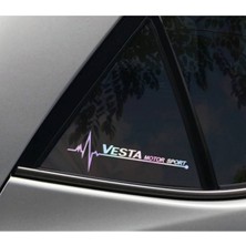 TSC Lada Vesta Yan Cam Sticker Oto Kapı 20 cm x 7 cm Hologram C61