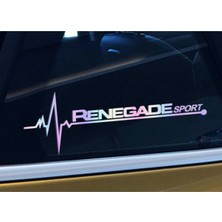 TSC Jeep Renegade Yan Cam Sticker Oto Kapı 20 cm x 7 cm Hologram C53