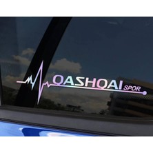 TSC Qashqai Yan Cam Sticker Oto Kapı 20 cm x 7 cm Hologram C66