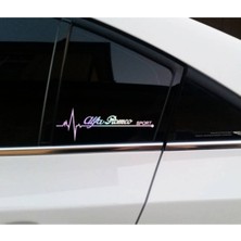TSC Alfa Romeo Yan Cam Sticker Oto Kapı 20 cm x 7 cm Hologram C3