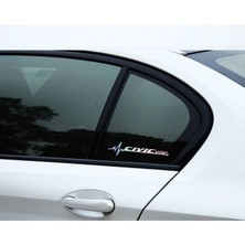 TSC Civic Yan Cam Sticker Oto Kapı 20 cm x 7 cm Hologram C44