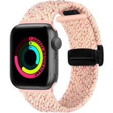 Sneezy Apple Watch 42-44-45-49MM Ile Uyumlu Fiberlink Manyetik Tokalı Kumaş Örgü Kordon