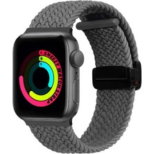 Sneezy Apple Watch 42-44-45-49MM Ile Uyumlu Fiberlink Manyetik Tokalı Kumaş Örgü Kordon