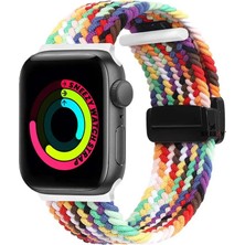 Sneezy Apple Watch 42-44-45-49MM Ile Uyumlu Fiberlink Manyetik Tokalı Kumaş Örgü Kordon