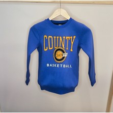 Modarvi County Basketball Baskılı 3 Iplik Şardonlu Çocuk Sweatshirt