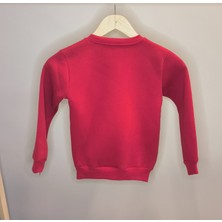 Modarvi Stop Baskılı 3 Iplik Şardonlu Kırmızı Çocuk Sweatshirt