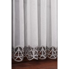 Taç Aplik Bambu 1/3 Sık Pile Tül Perde Tek Kanat - Ekru - Vizon 140 x 260 cm