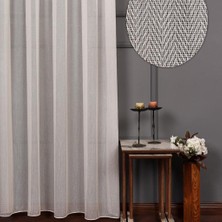 Taç Balık Sırtı Desen 1/3 Sık Pile Tül Perde Tek Kanat - Ekru - Vizon 110 x 250 cm