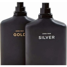 Zara Man Gold ve Silver 100 ml Deri Koku EDC Parfüm Erkekler İçin Özel Set