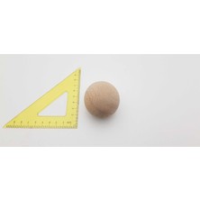 Seçilir 4 cm Çaplı Ahşap Boyasız Top Küre (5 Adet)