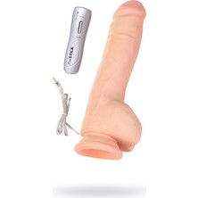 ada marketing 17CM Elit Titreşimli Kalın Vibratör Kumandalı Cinsel Oyuncak ve Titreşimli Penis