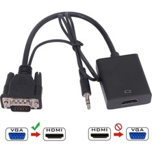 Boblov VGA Pc'yi HDMI Monitöre Projektöre Bağlamak Için VGA - HDMI Dönüştürücü VGA Erkek - HDMI Dişi