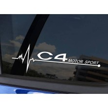 C4 Yan Cam Sticker Oto Kapı Çıkartma Tuning Oto 20 cm x 7 cm Yazı 69