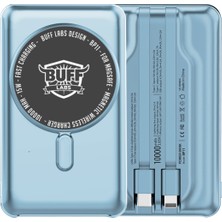 Buff BP11 10000MAH Magsafe Uyumlu Dahili Kablolu Powerbank Blue