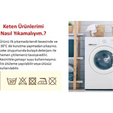 NDC Home Sarı Renk Keten Çoklu Püsküllü Kırlent Kırlent Kılıfı