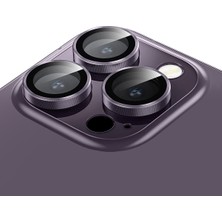 Buff iPhone 15 Pro Max / 15 Pro Kamera Metal Lens Koruyucu Purple