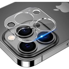 Nanospace Apple iPhone 15 Pro Max Ile Uyumlu Lens Şeffaf Tam Koruma Kamera Koruyucu ( Flaşı Etkilemez )