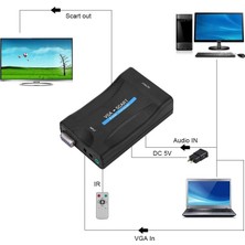 Boblov VGA To Scart Video Ses Dnüştürücü Adaptör Uzaktan Kumandalı VGA Dan Scart Çevirici