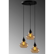 Demet Habek My Lights Mylights Rustik  Sarkıt Avizebal Cam Vintage Avize Oda Salon Koridor Yatak Odası Genç Odası Avize Üçlü Avize