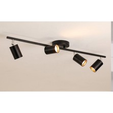 Demet Habek My Lights GU10 DÖRTLÜ KROM KAPLAMA DETAY HAREKETLİ BAŞLIK SİYAH DÖRTLÜ 4 LÜ LED SPOT TAVAN AVİZE OSRAM TASARRUFLU AMPÜL GÜNIŞIĞI DAHİL  (AMPÜL RENK SEÇENEKLİ )