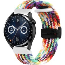 Sneezy Huawei Watch Gt4 46MM Ile Uyumlu 22MM Fiberlink Manyetik Tokalı Kumaş Örgü Kordon