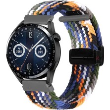 Sneezy Huawei Watch Gt4 46MM Ile Uyumlu 22MM Fiberlink Manyetik Tokalı Kumaş Örgü Kordon