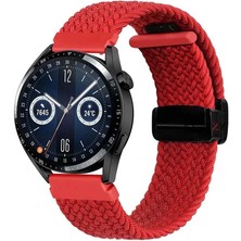 Sneezy Huawei Watch Gt4 46MM Ile Uyumlu 22MM Fiberlink Manyetik Tokalı Kumaş Örgü Kordon