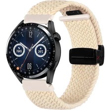 Sneezy Huawei Watch Gt4 46MM Ile Uyumlu 22MM Fiberlink Manyetik Tokalı Kumaş Örgü Kordon
