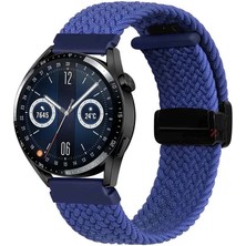 Sneezy Huawei Watch Gt4 46MM Ile Uyumlu 22MM Fiberlink Manyetik Tokalı Kumaş Örgü Kordon