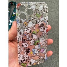 Benedetto Iphone 14 Pro Snoopy Tasarım Telefon Boyun Askılı Set Özel Tasarım Kılıf