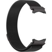 Coolacs Samsung Galaxy Watch 6 40MM Uyumlu Mıknatıslı Metal Örgü Hasır Desenli Kordon Siyah