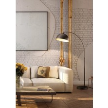 Riolight  Retro,rustik,vintage 1XE27 Siyah Mafsallı Hareketli Başlık Lambader Köşe Lambası ÇAP:30CM