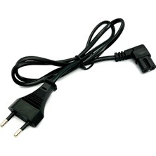 Boblov 80CM L Uçlu Teyp Fişi C7 Power Güç Kablosu 0.8m 2x0.75 Enerji Kablosu 2 Pinli Power Cord