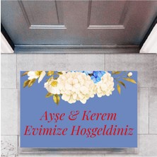 Parla Kapı Önü Paspası Dekoratif Dijital Baskı Evimize Hoşgeldiniz P-2455