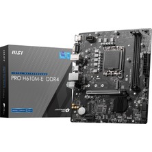 Msı Pro H610M-E Ddr4 1700P Ddr4 3200(OC) HDMI VGA M.2 Usb3.2 Glan Matx