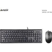 A4 Tech KR-9276 Q Kablolu USB Q Mmedya Klavye + Optik Mouse Set
