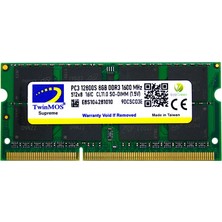 Twinmos Sodimm 8gb 1600MHZ 1.5V Ddr3 Kutulu Notebook Bellek (MDD38GB1600N)