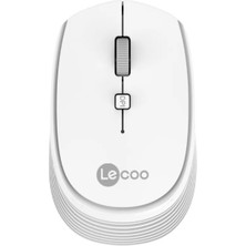 Lenovo Lecoo WS202 Nano Alıcılı Kablosuz 1600DPI Beyaz 4 Tuş Mouse