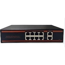 Nova 8 Port Poe+ 10-100 Mbps 2 Port 10-100-1000 Uplink Switch 150W