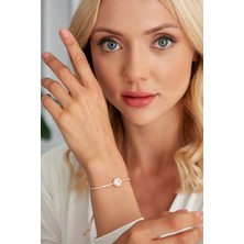 Lina Tia Kadın Viola Model Altın Kaplama Çelik Oval Zirkon Taşlı Pırlanta Günlük Elbise Kombin Trend Bileklik