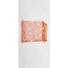 Kırmızı Renk Tül Kına Kesesi 14 x 12 cm (25 Adet)